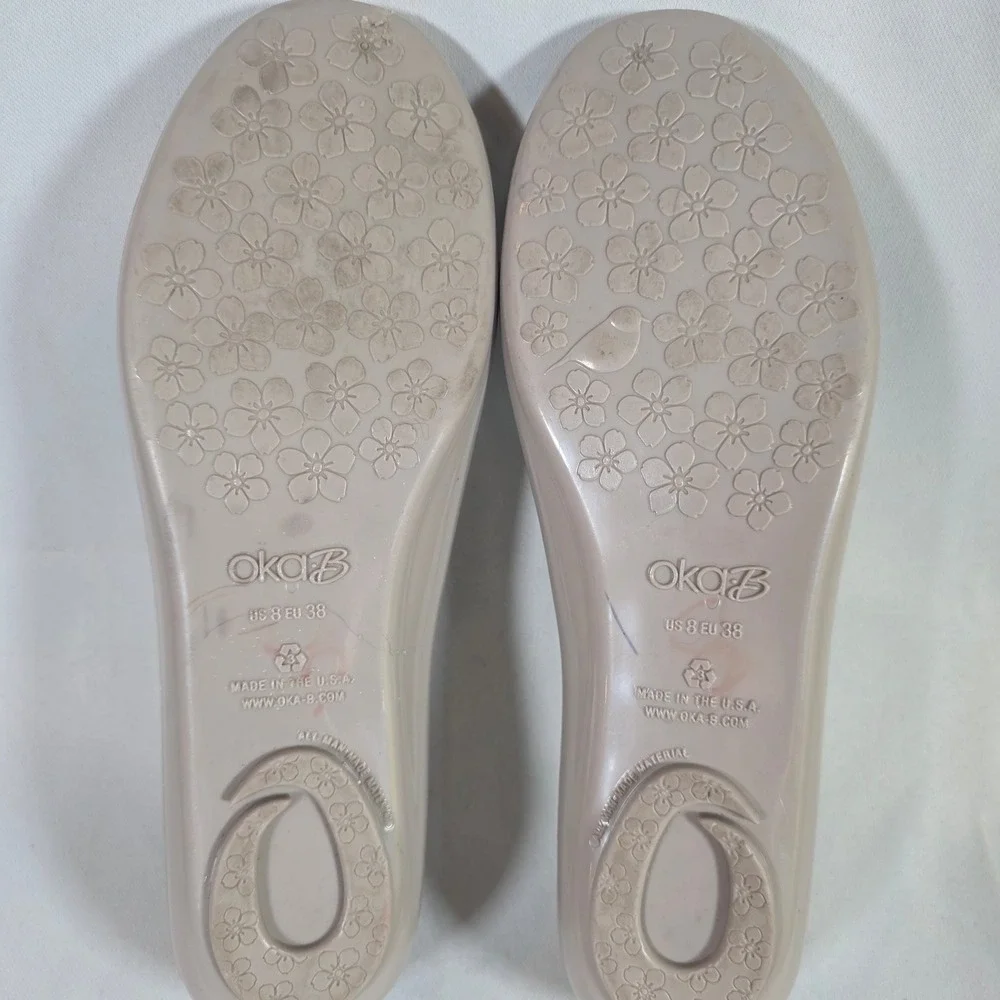 Oka-B Coralee Taupe Jelly Ballet Flats Crystal Buckle Round Toe Womens‎ 8